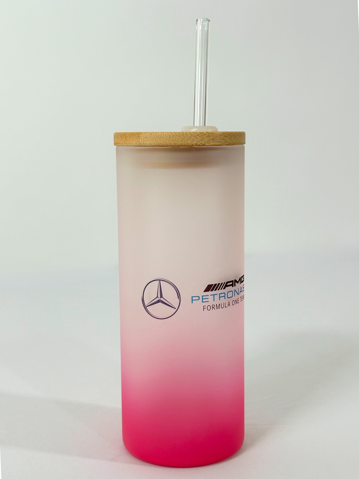 Vaso Botella Termo Cristal Mercedez 650 ml Rosa F1